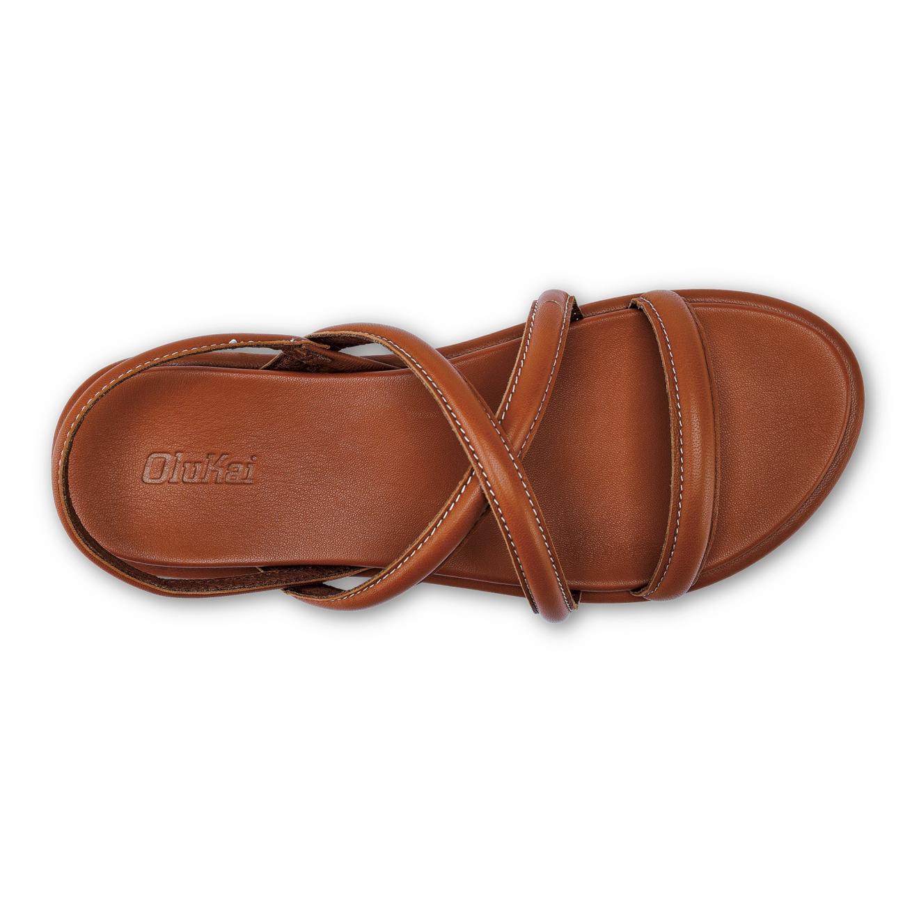 Olukai Tiare Strappy Leather Sandals - Fox | Women Leather