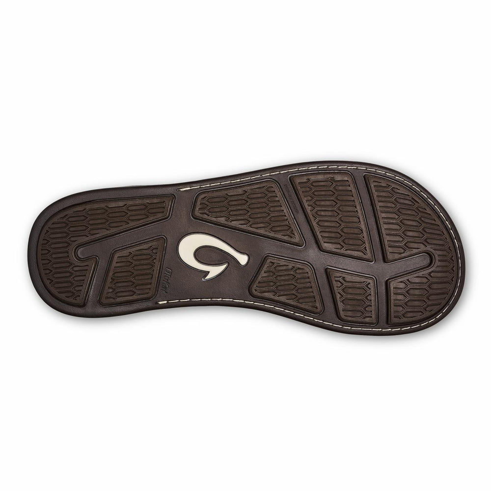 Olukai Tuahine Waterproof Leather Beach Sandals - Trench Blue | Men Leather