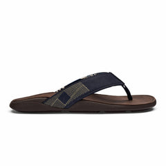 Olukai Tuahine Waterproof Leather Beach Sandals - Trench Blue | Men Leather
