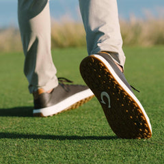 Olukai Wai‘alae Waterproof Leather Golf Shoes - Dark Wood | Men Golf