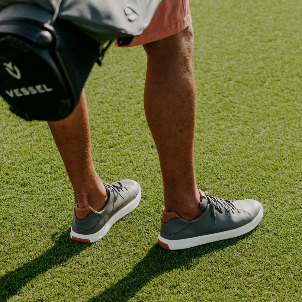 Olukai Wai‘alae Waterproof Leather Golf Shoes - Stone | Men Golf