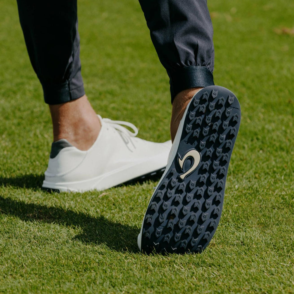 Olukai Wai‘alae Waterproof Leather Golf Shoes - White | Men Golf