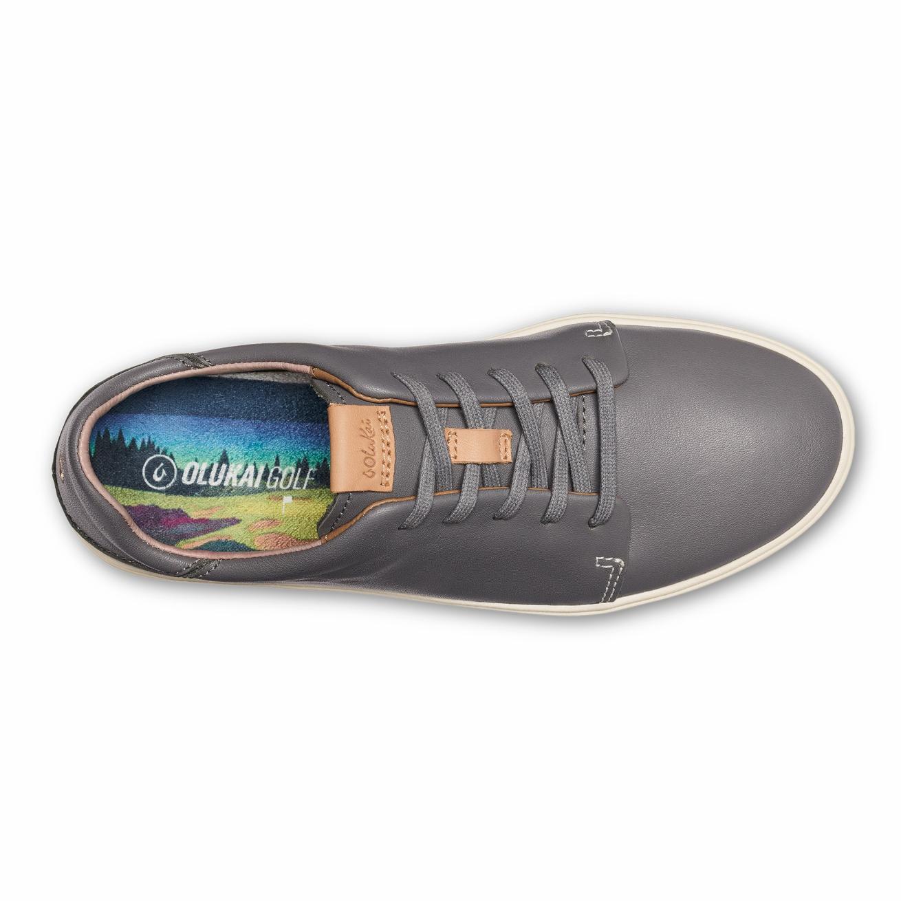 Olukai Wailea Waterproof Leather Golf Shoes - Stone | Women Golf
