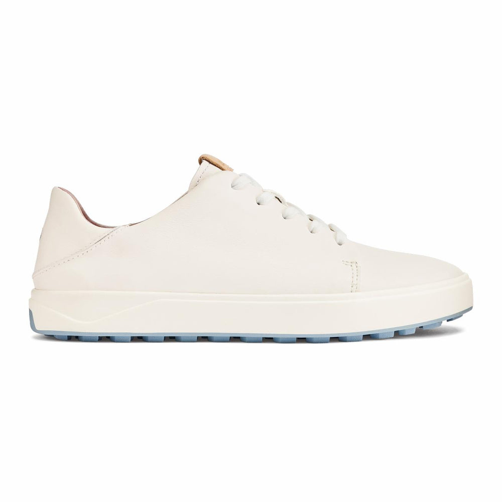 Olukai Wailea Waterproof Leather Golf Shoes - White | Women Golf