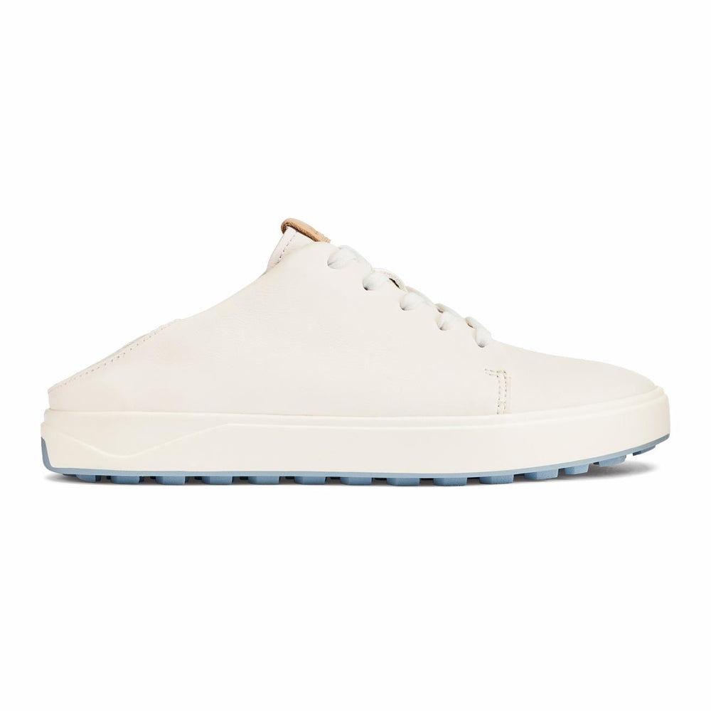 Olukai Wailea Waterproof Leather Golf Shoes - White | Women Golf